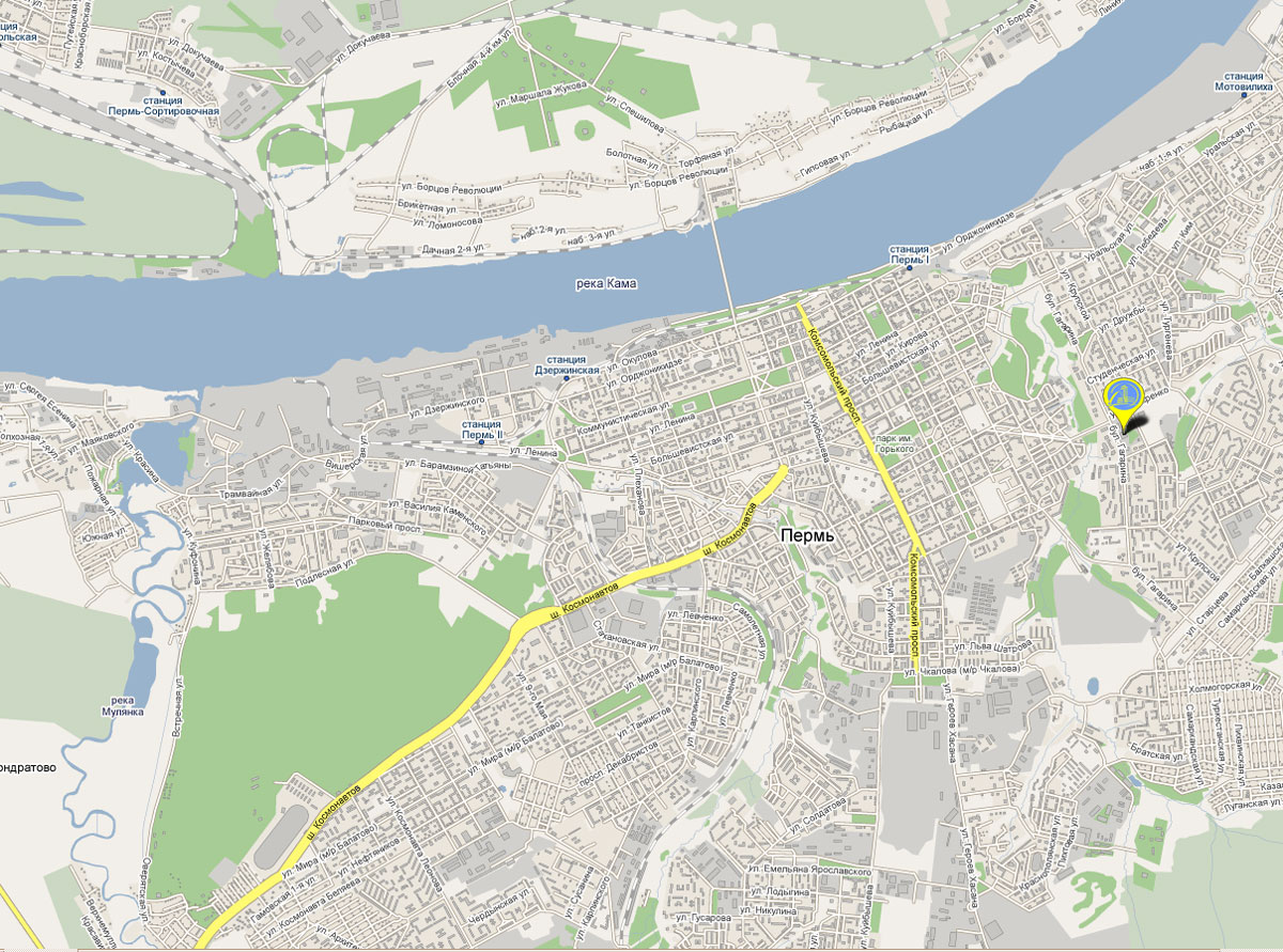 Пермь карта города с улицами